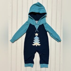 Marie Nicole Clothing Baby Romper Size 3-6 Months Long‎ Sleeves Hooded Christmas